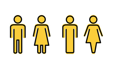 Man and woman icon set  for web and mobile app. male and female sign and symbol. Girls and boys