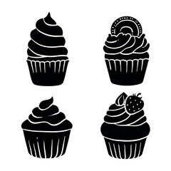 cupcake silhouette illustration 1