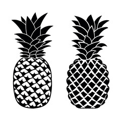 hand drawn pineapple silhouette