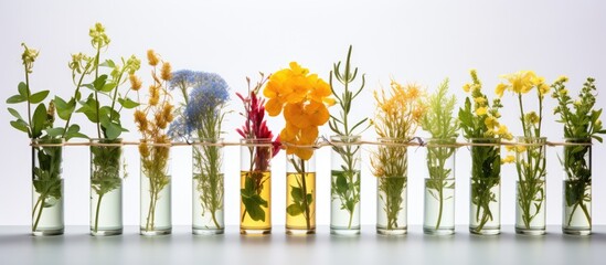 Science test Growth of flowers and plants in tubes