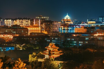 Fototapeta na wymiar Beijing urban city view at night