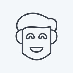 Icon Boy Friend. related to Valentine's Day symbol. line style. simple design editable. simple illustration