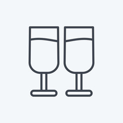 Icon Chin-chin. related to Valentine's Day symbol. line style. simple design editable. simple illustration