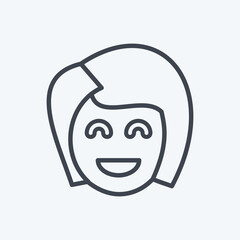 Icon Girl Friend. related to Valentine's Day symbol. line style. simple design editable. simple illustration