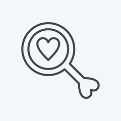 Icon Search For Love. related to Valentine's Day symbol. line style. simple design editable. simple illustration