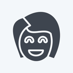 Icon Girl Friend. related to Valentine's Day symbol. glyph style. simple design editable. simple illustration