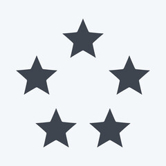 Icon Five Stars. related to Stars symbol. glyph style. simple design editable. simple illustration. simple vector icons