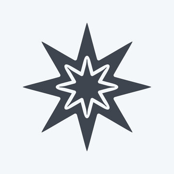 Icon Eight Pointed Star. related to Stars symbol. glyph style. simple design editable. simple illustration. simple vector icons