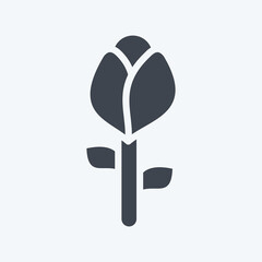 Icon Rose 2. related to Flora symbol. glyph style. simple illustration. plant. Oak. leaf. rose