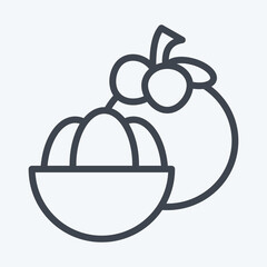 Icon Mangosteen. related to Thailand symbol. line style. simple design editable. simple illustration. simple vector icons. World Travel tourism. Thai