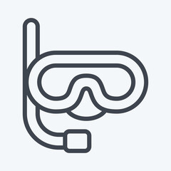 Icon Mask and Snorkel. related to Thailand symbol. line style. simple design editable. simple illustration. simple vector icons. World Travel tourism. Thai