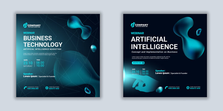 Digital marketing artificial intteligence social media business template gradient mesh background