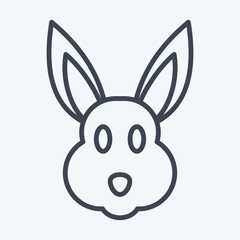 Icon Rabbit. related to Animal Head symbol. line style. simple design editable. simple illustration. cute. education