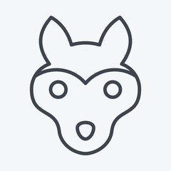 Icon Wolf. related to Animal Head symbol. line style. simple design editable. simple illustration. cute. education