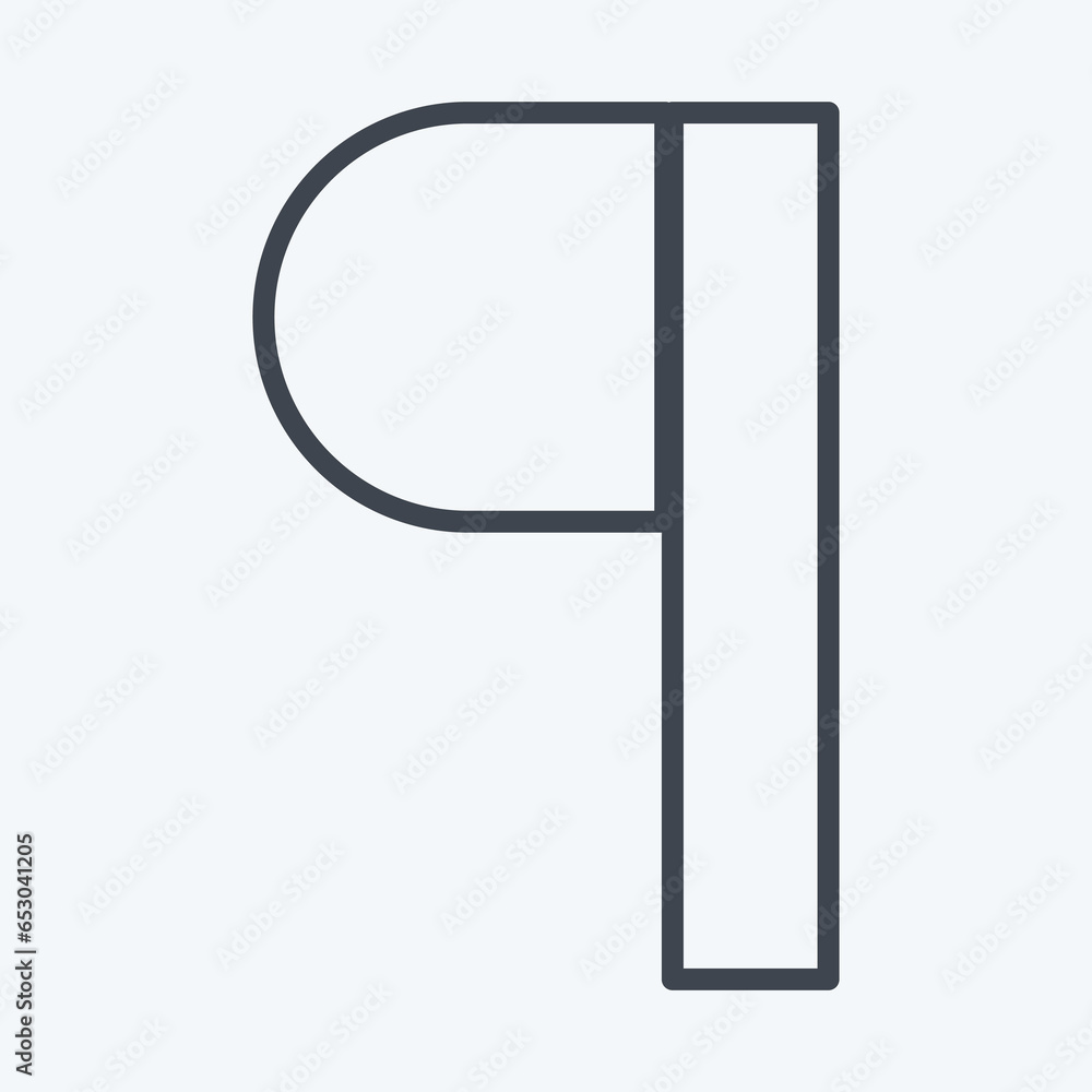 Poster icon paragraph. related to graphic design tools symbol. line style. simple design editable. simple i