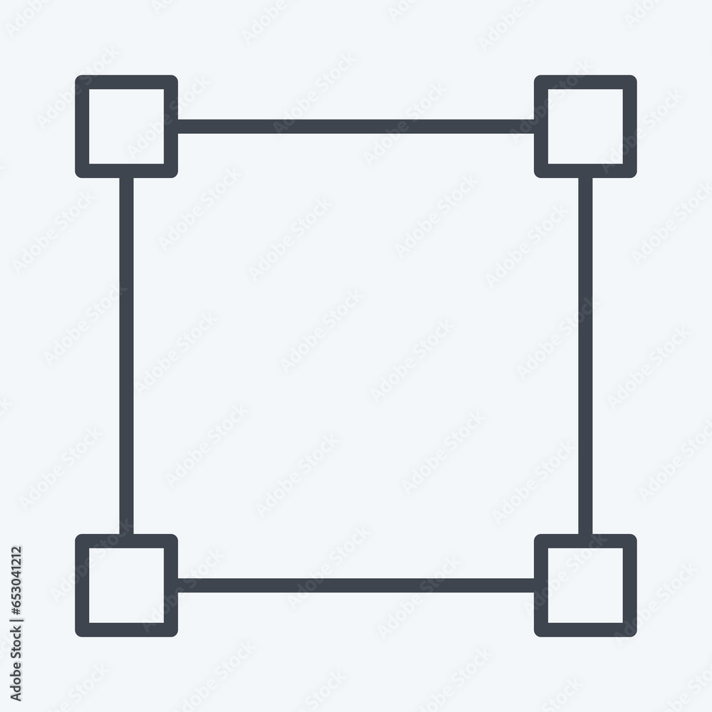 Poster Icon Draw Square. related to Graphic Design Tools symbol. line style. simple design editable. simple illustration. simple vector icons
