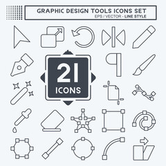 Icon Set Graphic Design Tools. related to Graphic Design Tools symbol. line style. simple design editable. simple illustration