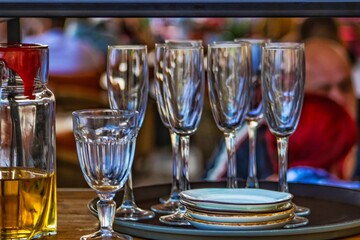 glasses on the table