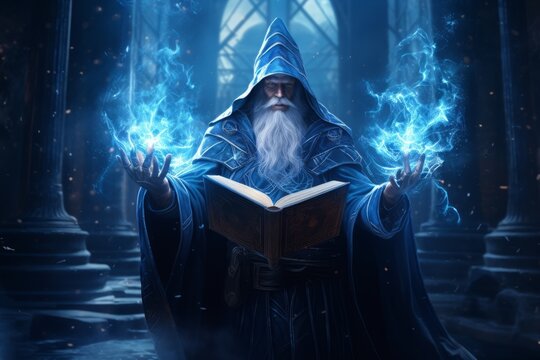 Wizard With Spells On His Book Background, Fantasy Wizard Picture, Wizard,  Fantasy Background Image And Wallpaper for Free Download
