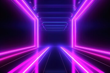 Fototapeta premium Digital Energy Flow: Neon Line Wave for Date Connection wallpaper background