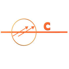 c first coating diameter icon isolated on the white background