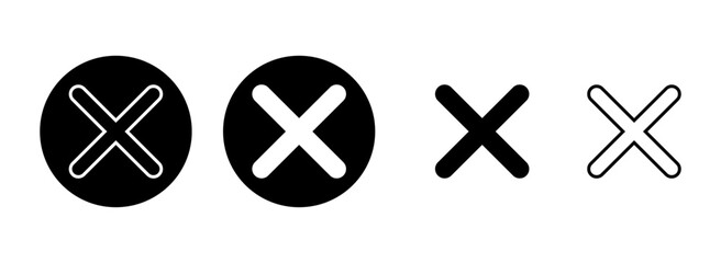 Close icon set illustration. Delete sign and symbol. cross sign