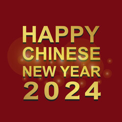 Naklejka na ściany i meble Happy Chinese New Year 2024 with simple text