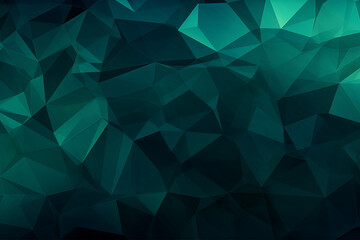 Obraz premium Dark Green Abstract Wallpaper with Cyan and Azure Accents, Layered Mesh, Soft Gradients, Unprimed Canvas, and Vibrant Geometric Shapes in a Birds-Eye-View Composition