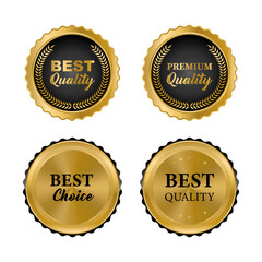 Premium quality golden retro label