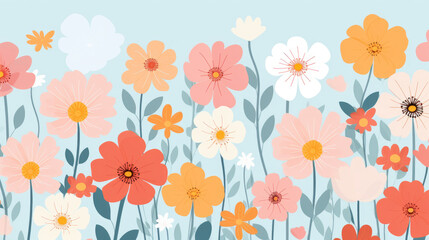 Fototapeta premium seamless pattern with flowers