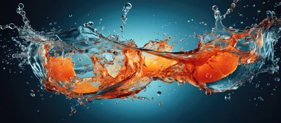 Fotobehang Splashing of an energy drink © TheWaterMeloonProjec