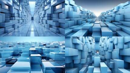 Digital Architecture: Futuristic Cityscapes and Geometric Patterns Transforming Business Desig, generative AI