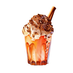 Watercolor Autumn Pumpkin drinks illustration design