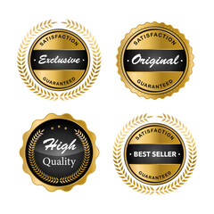 Luxury gold badges and labels premium quality product.
