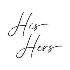 His and Hers Vector Design on White Background