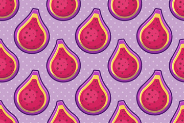 fig fruit slice seamless pattern vector illustration 