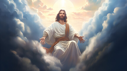 Jesus in a beautiful sky