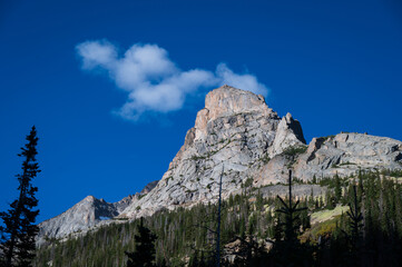 Mountain Peak With Sky and Clouds