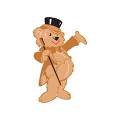 Bear Magician Vector