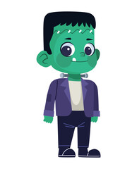 halloween kid disguised frankenstein