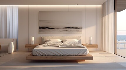 Modern Bedroom interior design created with AI