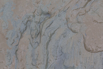 Mud or wet brown soil is a natural organic soil, like the rough grinding in muddy country roads found in humid climates.