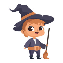 halloween kid disguised illustration
