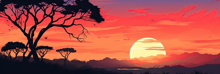 sunset in the desert