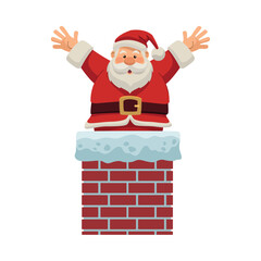 santa claus in the chimney