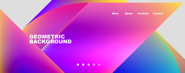 Minimalist geometric abstract background with fluid gradients. Vector Illustration For Wallpaper, Banner, Background, Card, Book Illustration, landing page