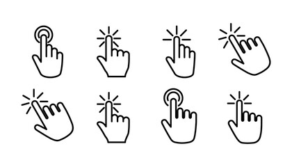 hand click icon vector. clicking finger icon. pointer icon