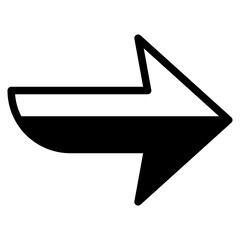 black arrow icon. black fill style. arrow icon for your web site design, logo, app, UI. arrow indicated the direction symbol. curved arrow sign