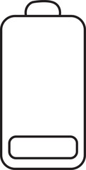 vertical battery level indicator in percentage. Battery indicator line symbol. low black Battery level icon isolated on transparent background.