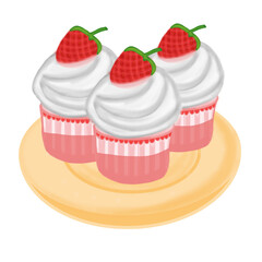 cupcake with strawberry